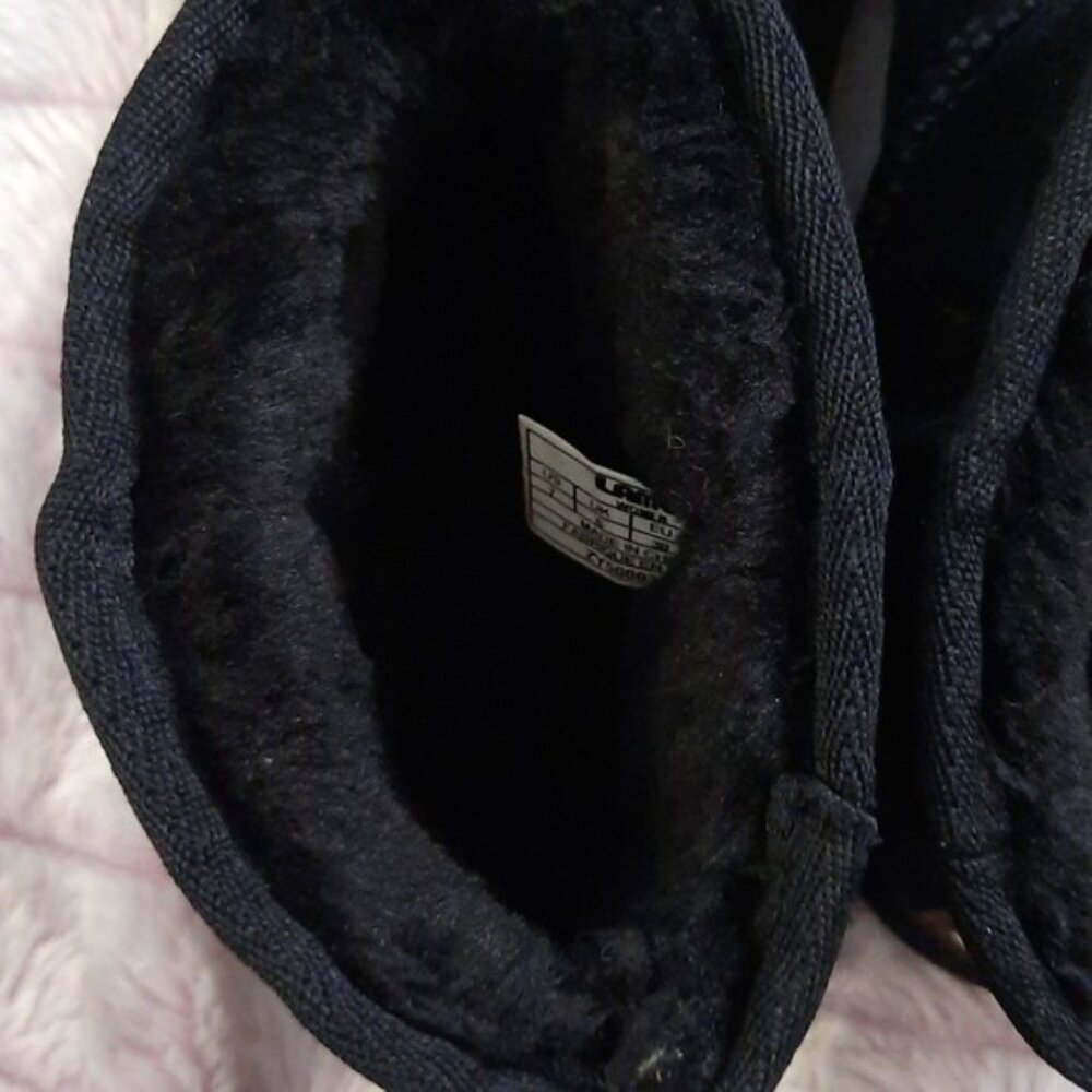 Lamo Black Suede Upper Faux Fur Lined Ankle Boots Size 7 - Picture 4 of 10